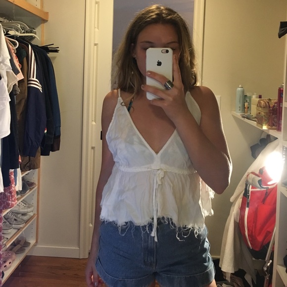 Brandy Melville Tops - Brandy Melville crop cami raw edge adjustable